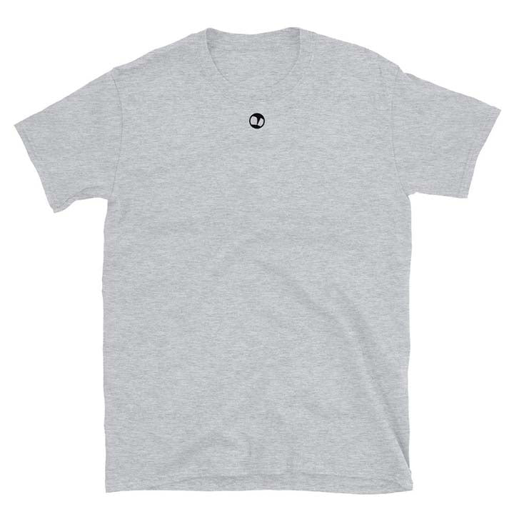 GREY_AI Clothing Tshirt with Ai logo center underneath color, in the color of Black